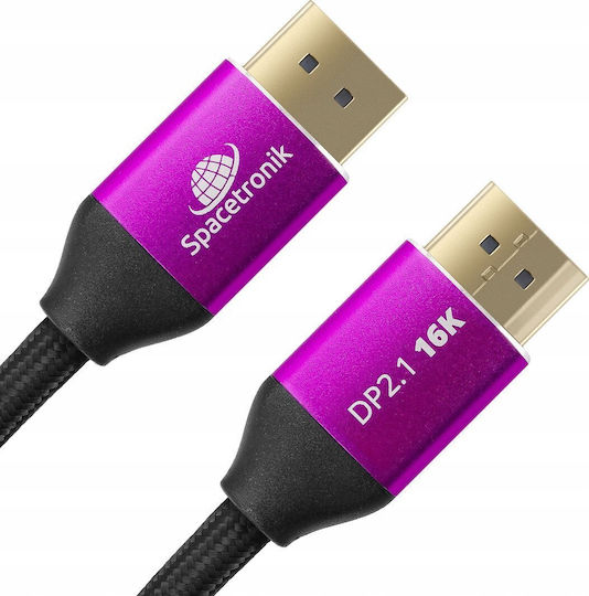 Spacetronik Кабел DisplayPort мъжки - DisplayPort мъжки 2м Черен