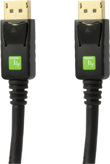 Techly Cable DisplayPort male - DisplayPort male 1m Μαύρο