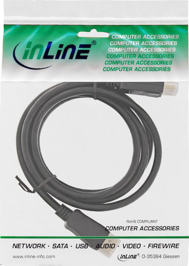 InLine Kabel DisplayPort-Stecker - DisplayPort-Stecker 0.3m Schwarz (17133P)