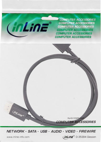 InLine Cable DisplayPort male - DisplayPort male 0.5m Μαύρο (17255S)