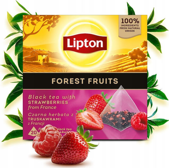 Lipton Μαύρο Τσάι Φρούτα 20 Φακελάκια 34gr