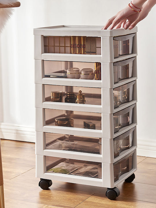 Plastic Storage Drawers with 6 Drawers