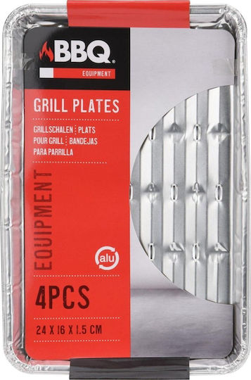 Aluminium BBQ-Grillschalen 24x16cm 4 Stück