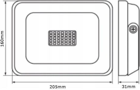 Lumax Στεγανός Προβολέας LED 50W Φυσικό Λευκό 4000K IP65
