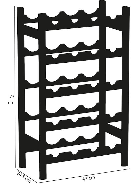 Bakaji Free Standing Wooden Wine Cabinet for 20 Bottles White 43.5x24.5x73cm