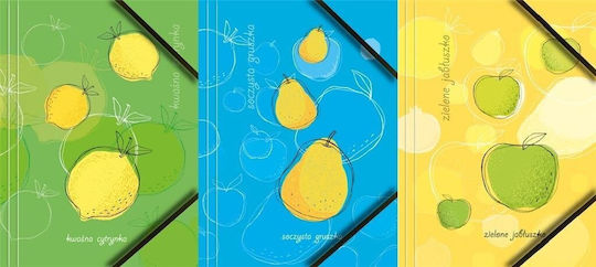Tetis A4 Cardboard Folder with Corners Elastic Fruits P6 Bt601-m1 Mix Price Per 1 Piece