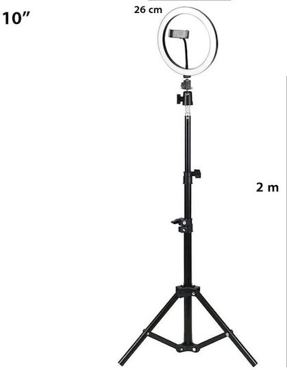 Ringlicht 26cm mit Stativ Boden und Halterung für Handy