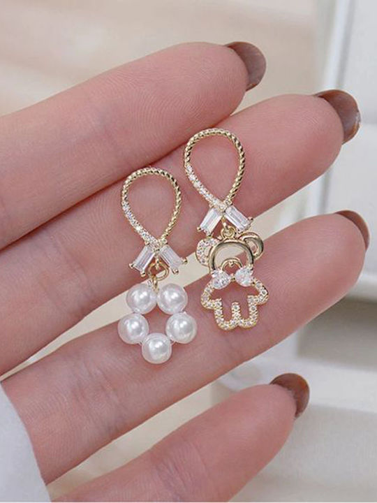 Обеци с 14k златно покритие, сладки асиметрични дизайни Marilou 14k златно покритие
