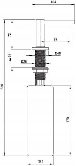 Deante Dispenser Κουζίνας από Ανοξείδωτο Ατσάλι Γκρι