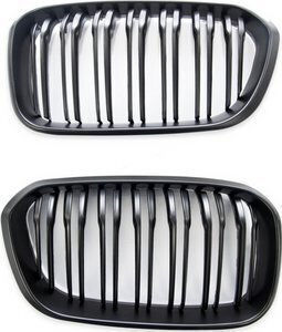 Σπορ Γρίλια Mtuning Διπλά Πτερύγια Matt Black Bmw 1 F20 F21 Facelift 2015-2019