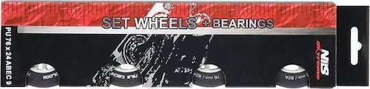 Set Nils Extreme Pu 72x24 82a Negru Mat 4 Buc + Abec-9 8 Buc Nils Extreme
