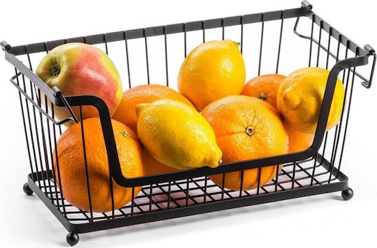 Tadar Fruit Bowl Metallic Black 31x17.5x15.5cm