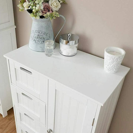 Bakaji Bathroom Cabinet L55xW30xH81cm White