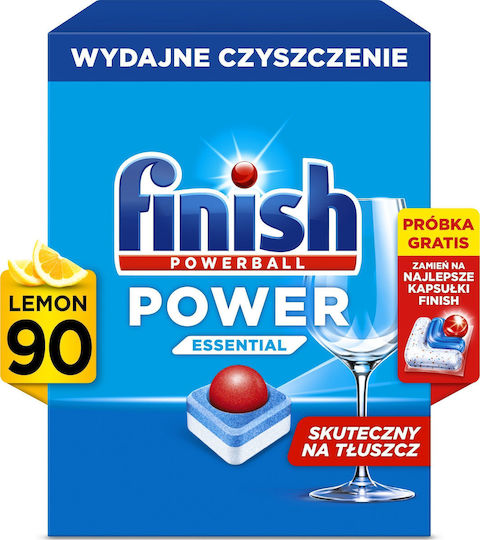 Finish Finish Powerball Power Essential Lemon Ταμπλέτες Πλυντήριο Πιάτων 90 Τεμάχια
