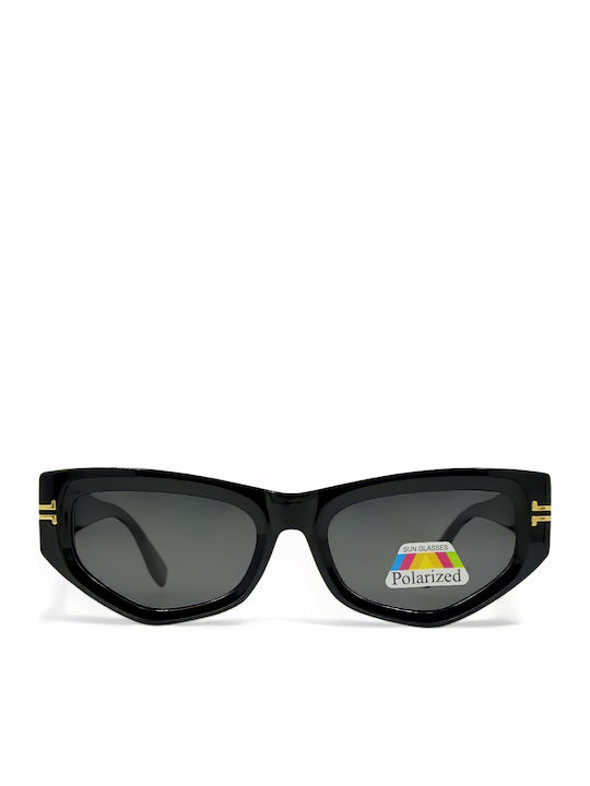 Optosquad Women's Sunglasses with Black Plastic Frame and Black Polarized Lens 609631