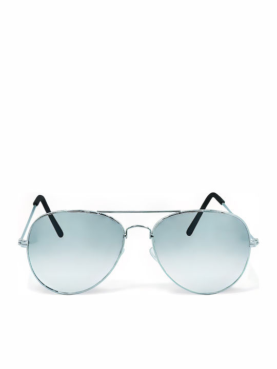 Optosquad Unisex Sunglasses with Silver Metal Frame and Blue Gradient Mirror Lens G3026M2