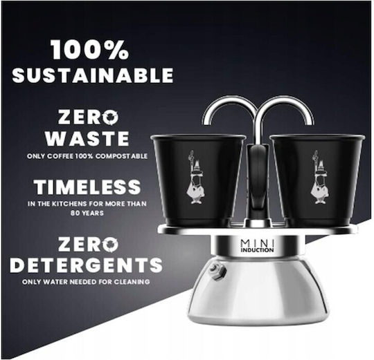 Bialetti Mini Express Induction Μπρίκι Espresso Μαύρο