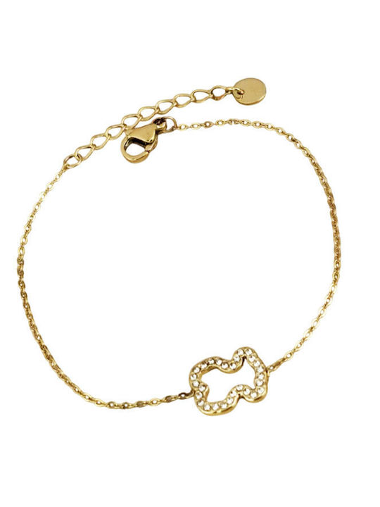 Women's Steel Bracelet with Zircon 17cm A3620B