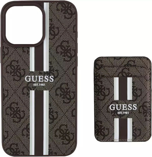 Guess Brieftasche Leder / Silikon Braun (iPhone 17 Pro Max / iPhone 17 Pro / iPhone 16 Pro Max)