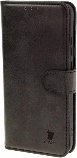 Bizon Case Pocket Wallet Piele artificială / Silicon / Tempered Glass Negru (Motorola Edge 50 Neo)