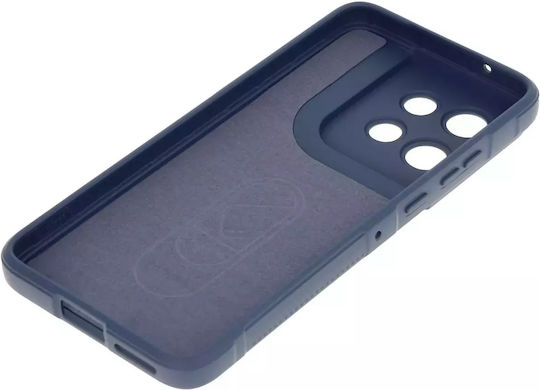 Bizon Tur Umschlag Rückseite Silikon / Gehärtetes Glas 2mm Marineblau (Motorola Edge 50 Neo)