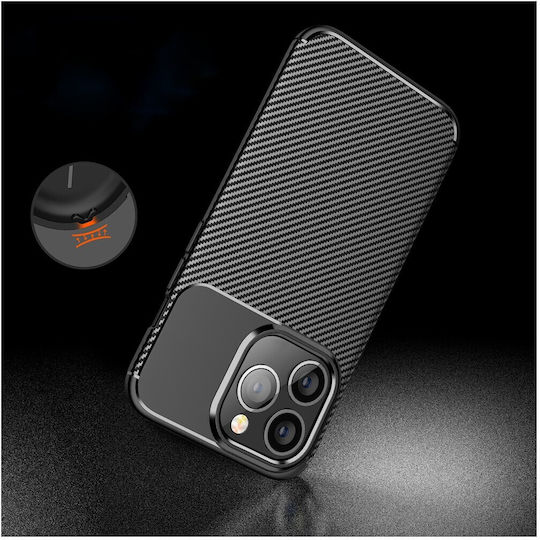 Nexeri Carbon Umschlag Rückseite Silikon Schwarz (iPhone 16 Pro)