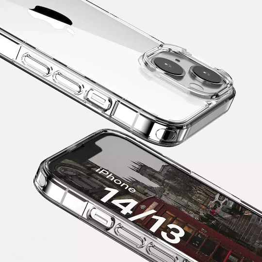 Bizon Halo За Apple Задна корица Силикон / Пластмаса / Закалено стъкло с Каишка Прозрачен (iPhone 14)