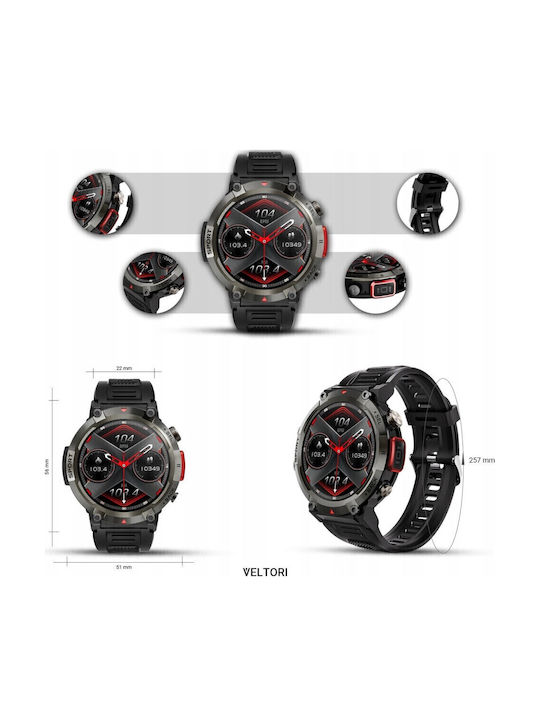 Giewont Men's Watch Battery with Black Rubber Strap