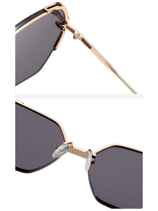 Techsuit Γυναικεία Γυαλιά Ηλίου με Ροζ Χρυσό Μεταλλικό Σκελετό και Πολύχρωμο Ντεγκραντέ Φακό KF2326320