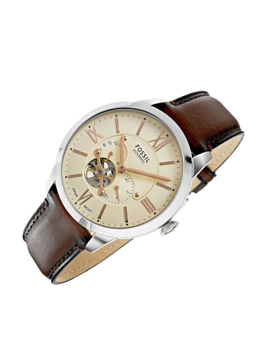 Fossil Townsman Ρολόι Αυτόματο με Δερμάτινο Λουράκι