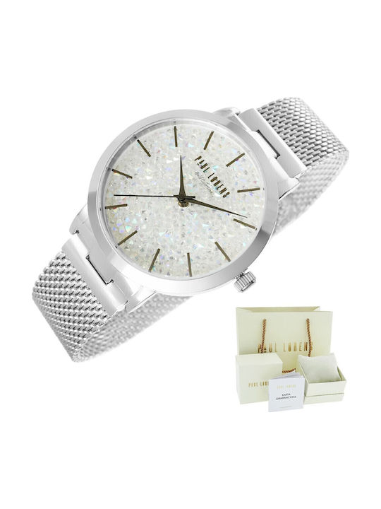 Paul Lorens Men's Watch Battery with Silver Stainless Steel Bracelet
