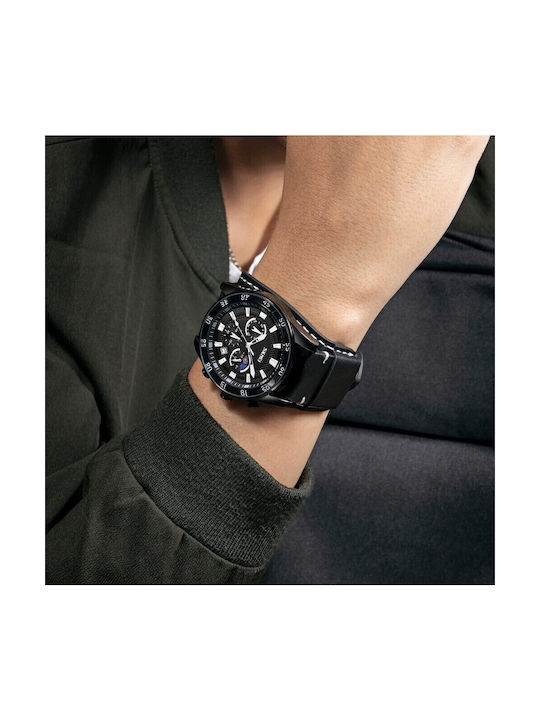 Skmei Men's Watch Chronograph Battery with Black Leather Strap