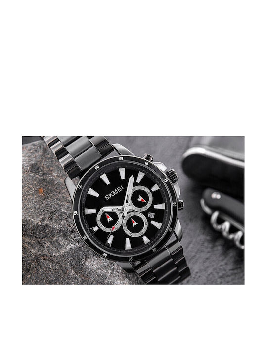 Skmei Herrenuhr Batterie mit Schwarz Metallarmband