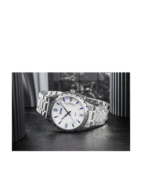 Skmei Herrenuhr Batterie mit Silber Metallarmband