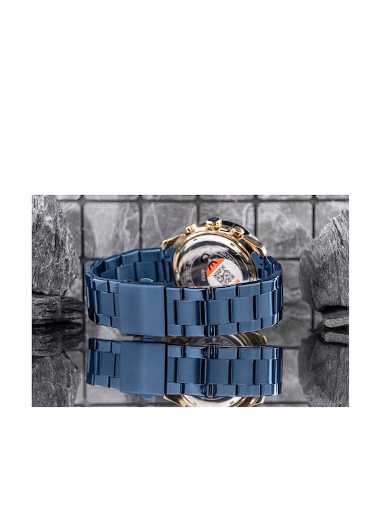 Skmei Men's Watch Battery with Blue Metal Bracelet