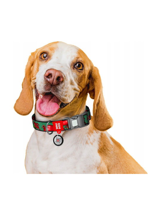 Collar Wau Dog Περιλαιμιο Ναϊλον Qr Ετικετα 25mm/37-58cm Γρανατες