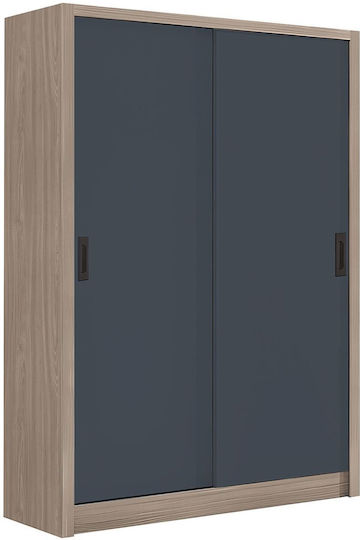 Doppeltür Kleiderschrank Schieben Vanity Sonoma Oak Grey 120x60x200cm