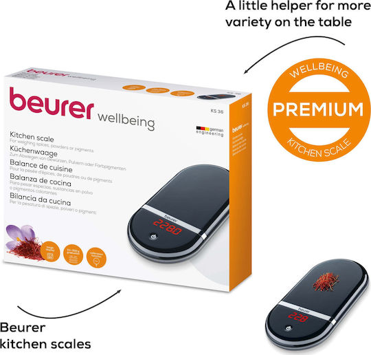 Beurer Ks 36 Digital Kitchen Scale Up To 2kg Black
