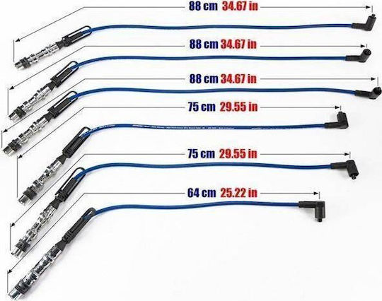 Καλώδια Ανάφλεξης Powertec Powertec Vw Bora Golf Sharan 2.8 V6 99-10 Μπλε