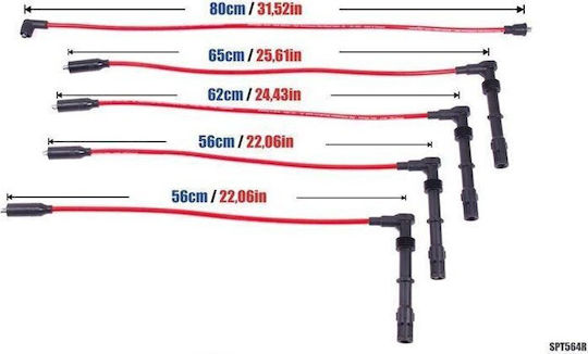 Cabluri de aprindere Powertec Powertec Ford Escort Mk6 Sierra 2.0l Cosworth 90-95 Albastru