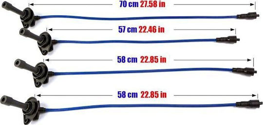 Запалителни кабели Powertec за Subaru Impreza Sti Ej20 97-00 Червени