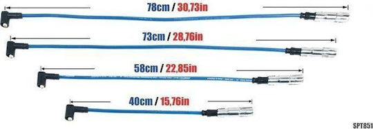 Powertec Ignition Wires Powertec Audi A3 A6 Seat Leon VW Golf 1.6 2.0L Red