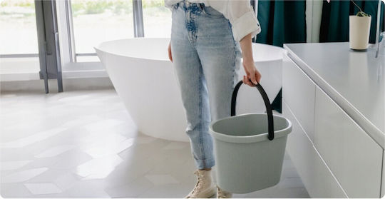 York Plastic Mop Bucket with Wringer Capacity 13lt White