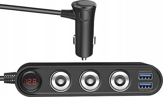 Yenkee Car Charger with Ports: 3xUSB 1xType-C 3xLighter