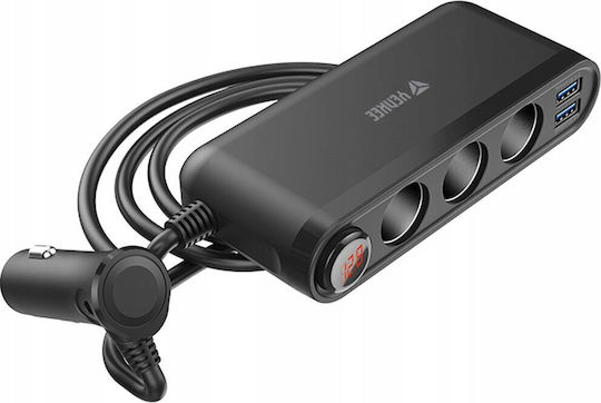 Yenkee Car Charger with Ports: 3xUSB 1xType-C 3xLighter