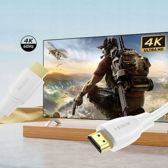 Unitek HDMI 2.0 Premium High Speed 4K 60Hz HDR Cable HDMI Male - HDMI Male 2m White