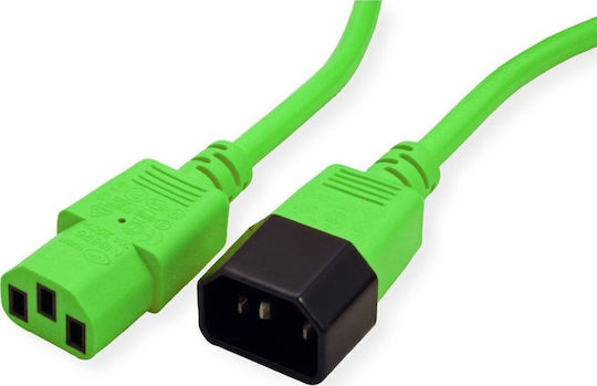 Value Roline Power Cord C14 C13 IEC 320 Green 0.8 M