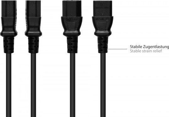Alcasa Power Cord Alcasa P0130-s075 Black Power Cord 7.5 M Type E+f C13 Power Plug Panel