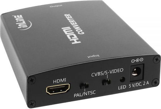 AV Inline HDMI S-Video RCA Cinch Adapter Schwarz 65006