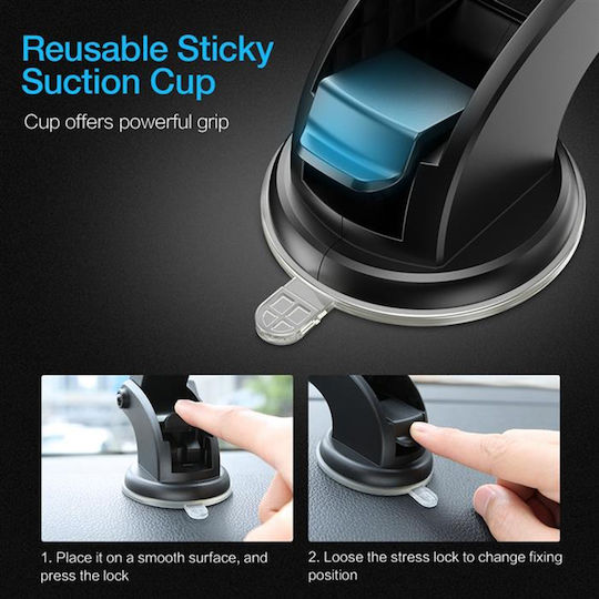 Techsuit Car Mobile Mount with Adjustable Hooks Black